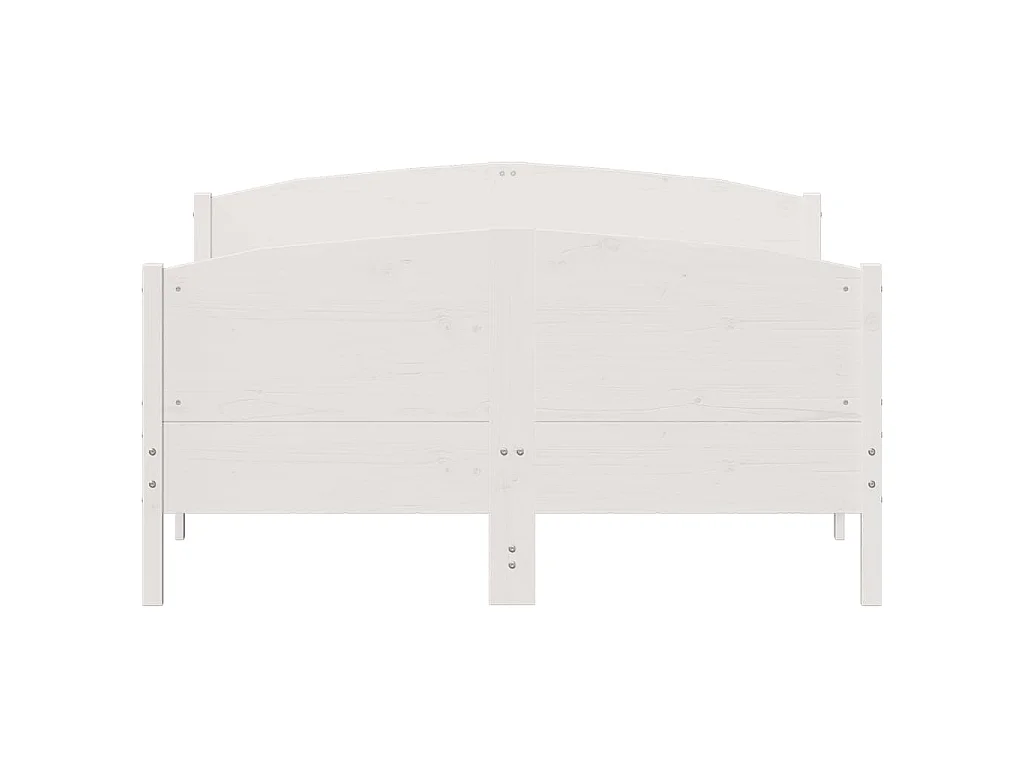 Cama sem colchão 140x200 cm madeira de pinho maciça branco