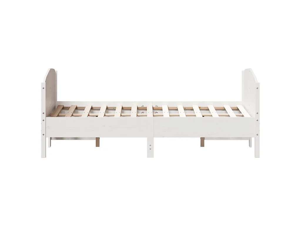 Cama sem colchão 140x200 cm madeira de pinho maciça branco