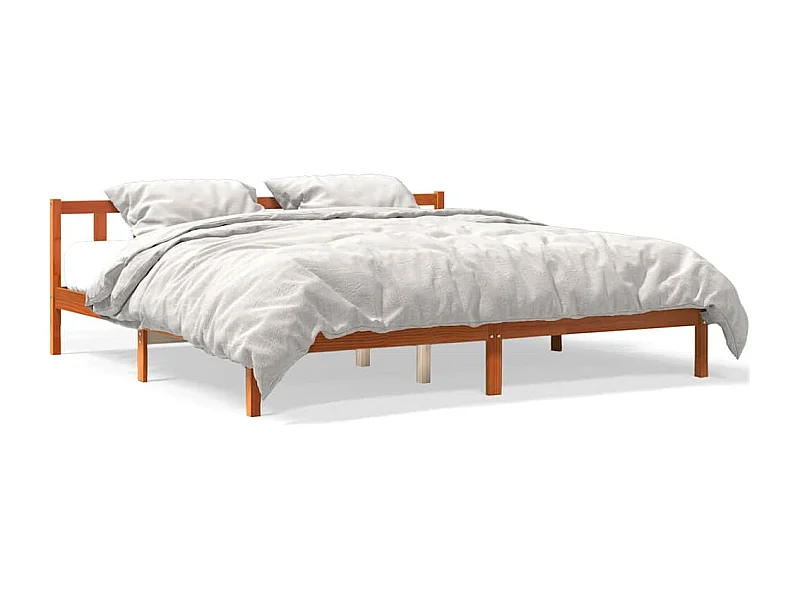 Bedframe zonder matras massief grenenhout wasbruin 200x200 cm
