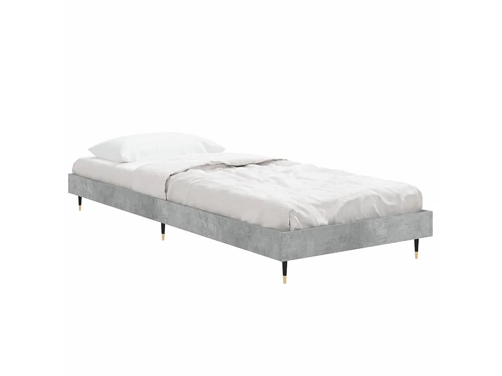 Bedframe bewerkt hout betongrijs 75x190 cm