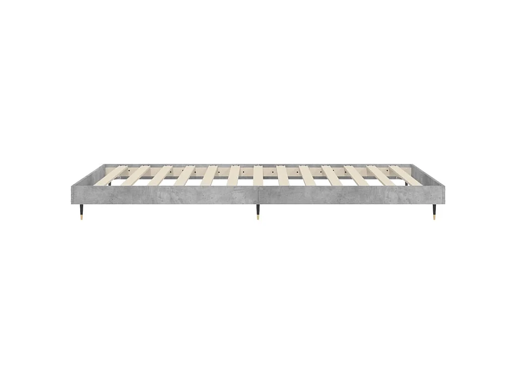 Bedframe bewerkt hout betongrijs 75x190 cm