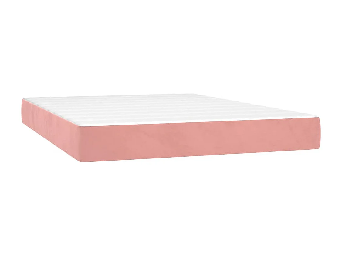 Sommier à lattes de lit avec matelas LED Rose 140x190cm Velours