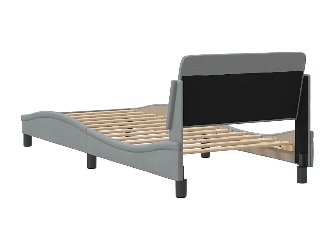 Cadre de lit Dover gris clair 90x200 cm tissu