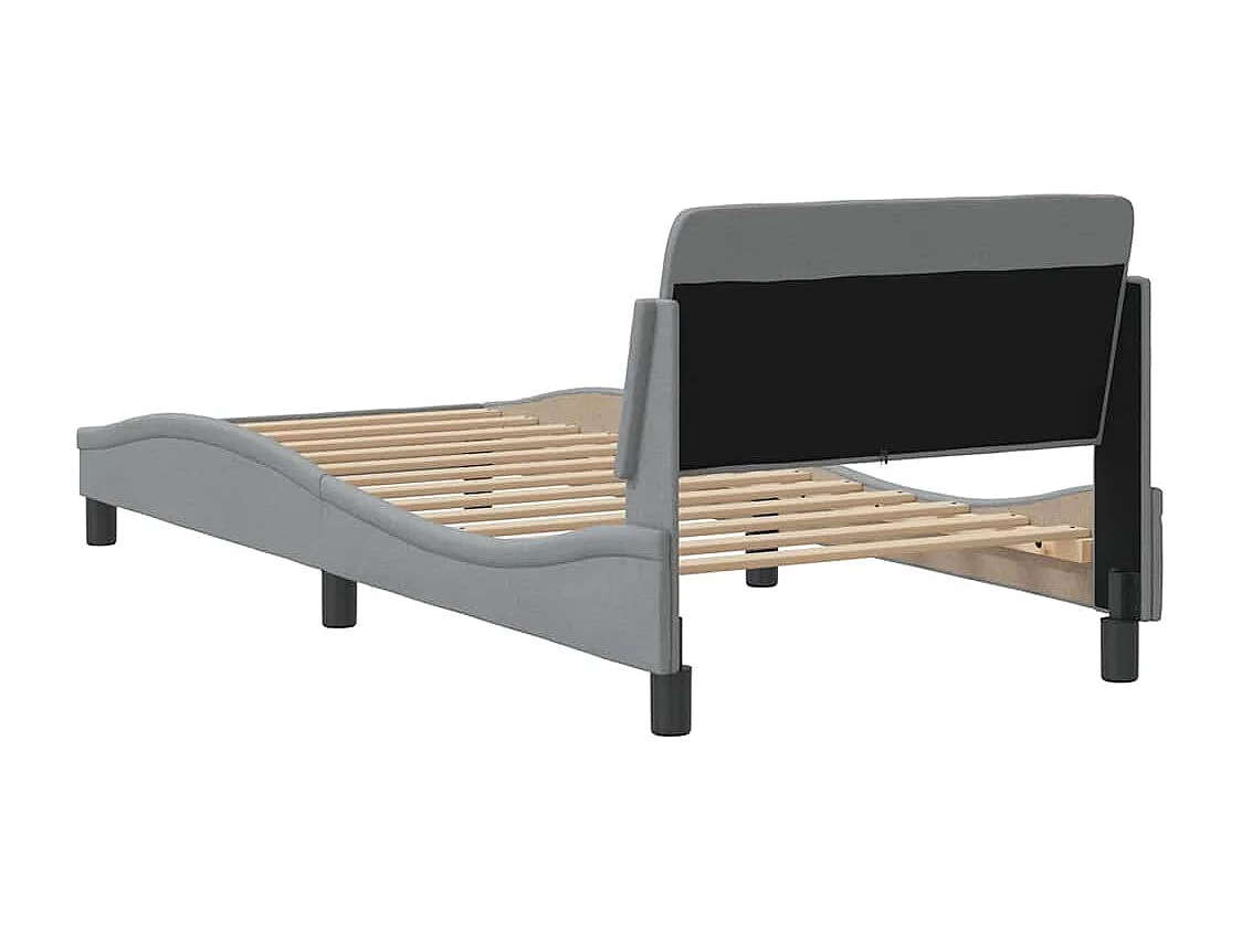 Cadre de lit Dover gris clair 90x200 cm tissu