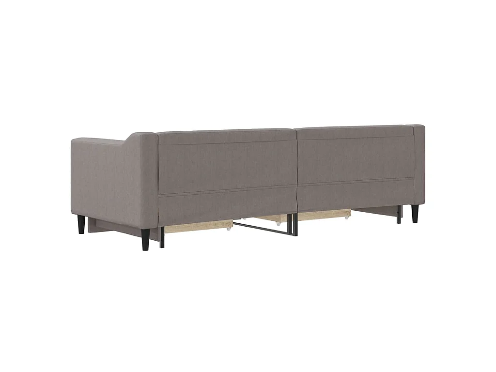 Slaapbank met onderschuifbed en lades 80x200 cm stof taupe