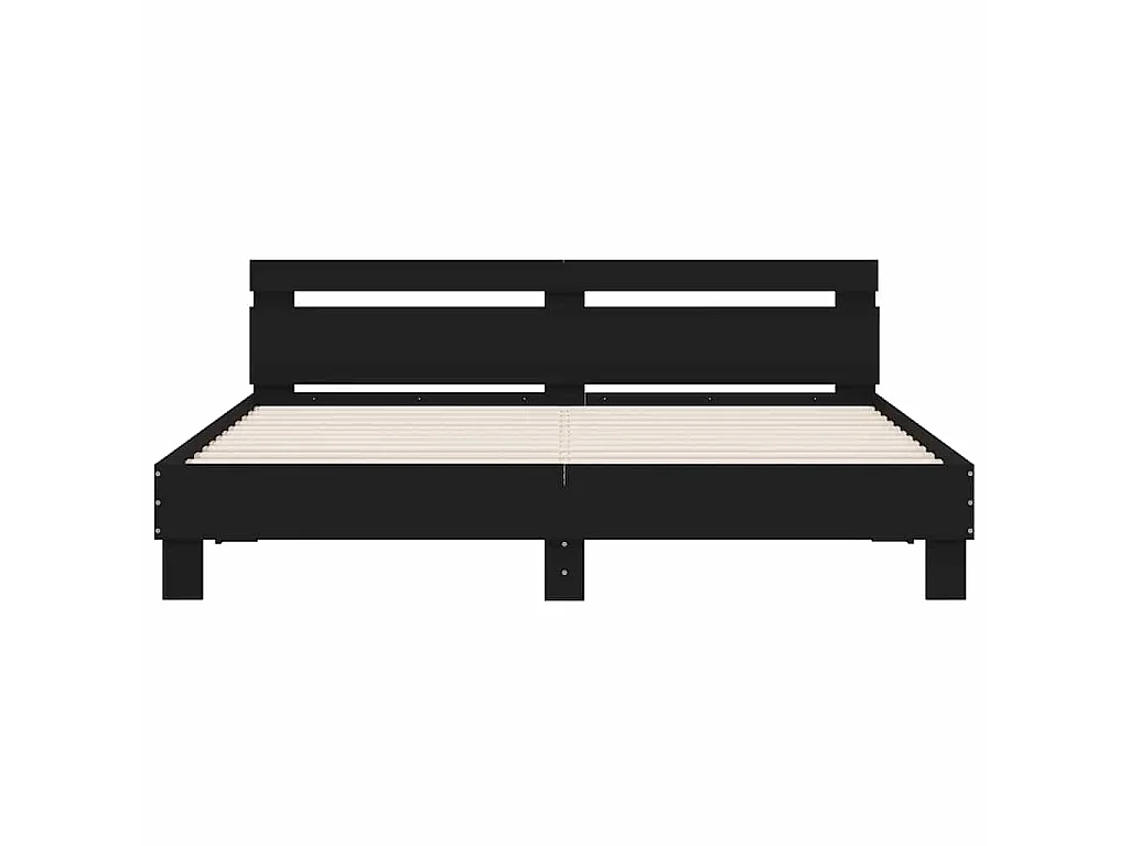 Cadre de lit avec LED sans matelas noir 180x200 cm