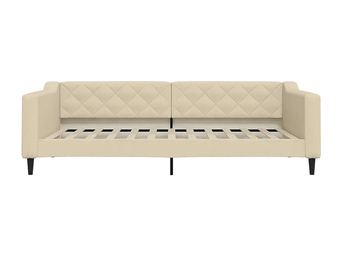 Slaapbank met onderschuifbed en lades 100x200 cm stof crème