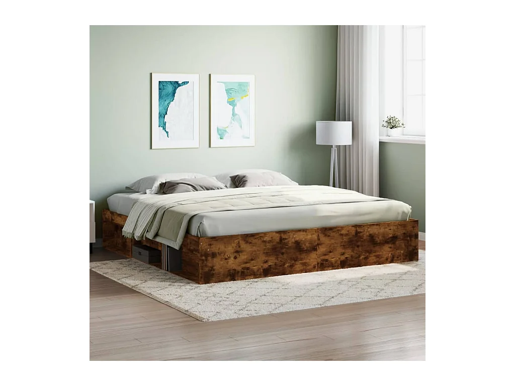 Bedframe gerookt eikenkleurig 200x200 cm