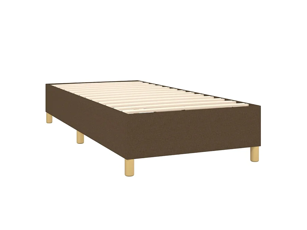 Boxspring met matras en LED stof donkerbruin 90x190 cm