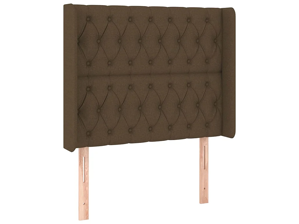 Boxspring met matras en LED stof donkerbruin 90x190 cm