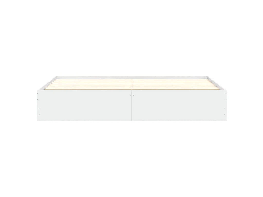 Cadre de lit avec tiroirs sans matelas blanc 200x200 cm