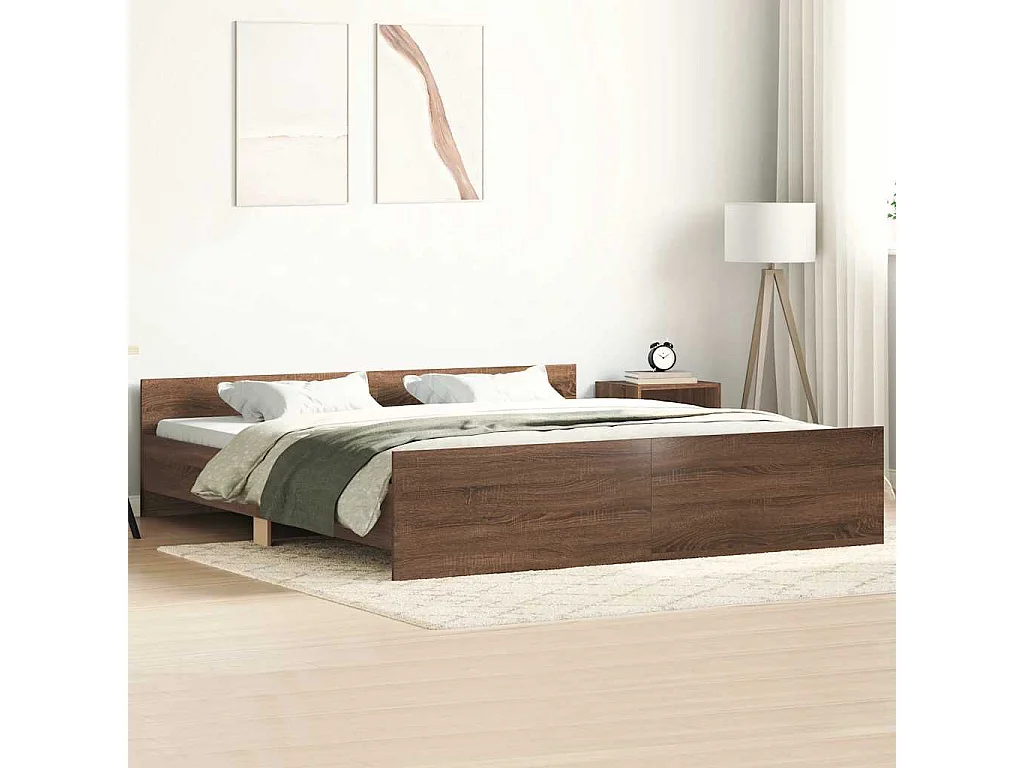 Cadre de lit sans matelas chêne marron 200x200 cm