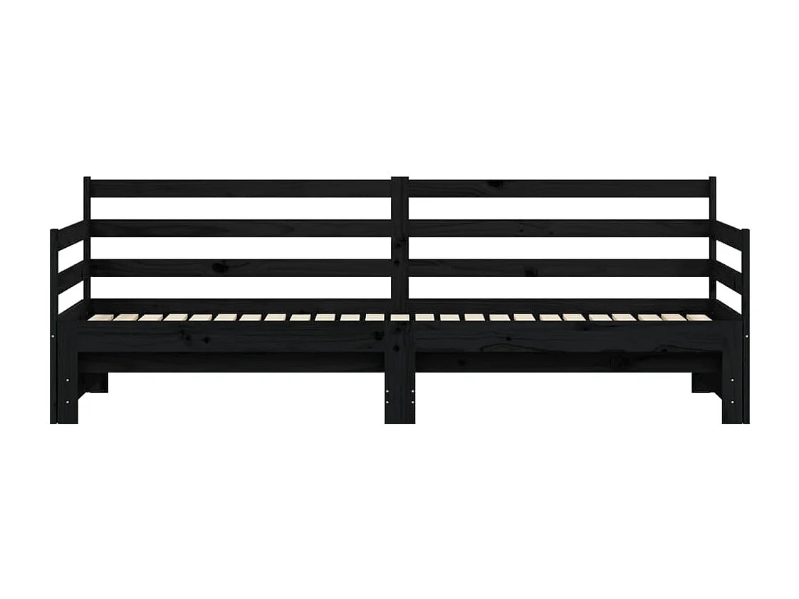 Divano Letto con Letto Estraibile Nero 90x190cm Massello Pino