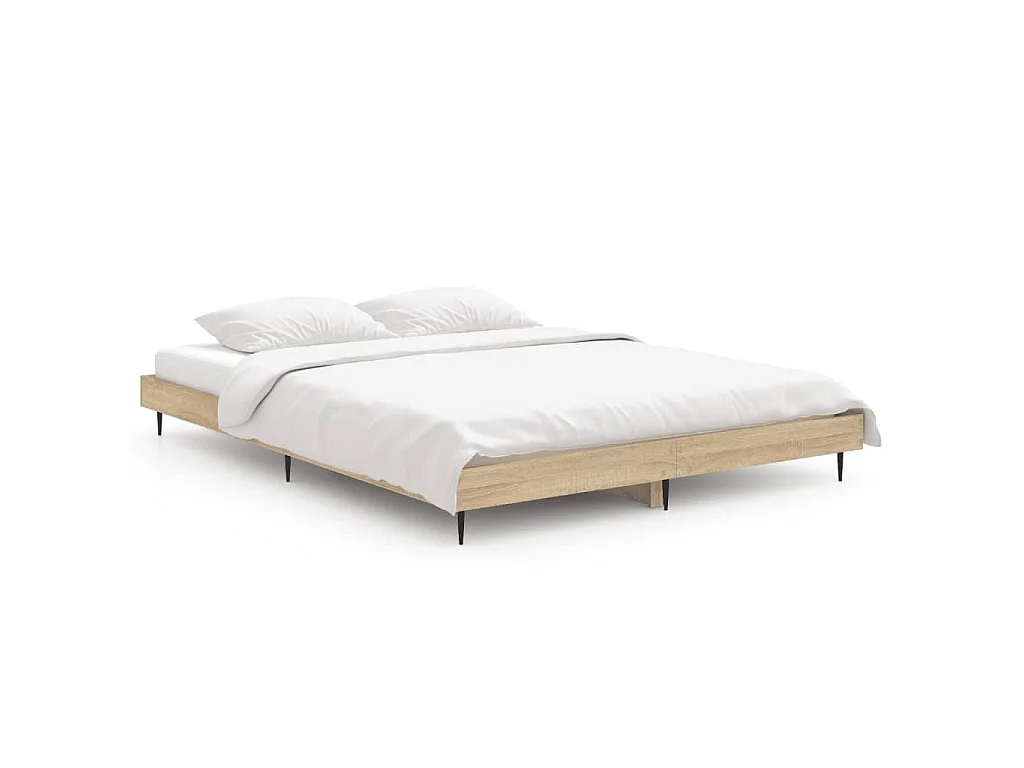 Cadre de lit sans matelas chêne sonoma 140x190 cm