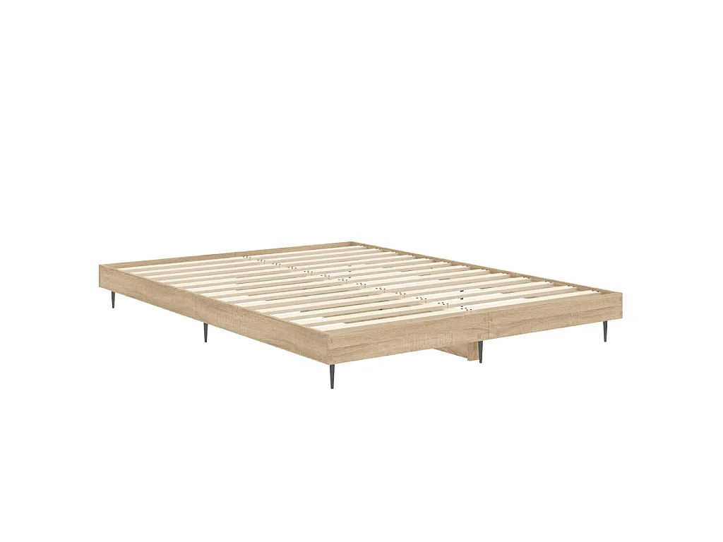 Cadre de lit sans matelas chêne sonoma 140x190 cm