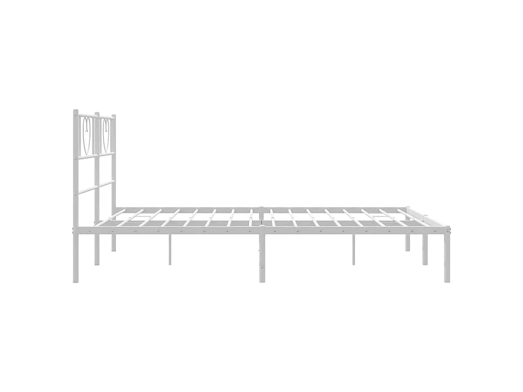 Bedframe met hoofdbord metaal wit 150x200 cm