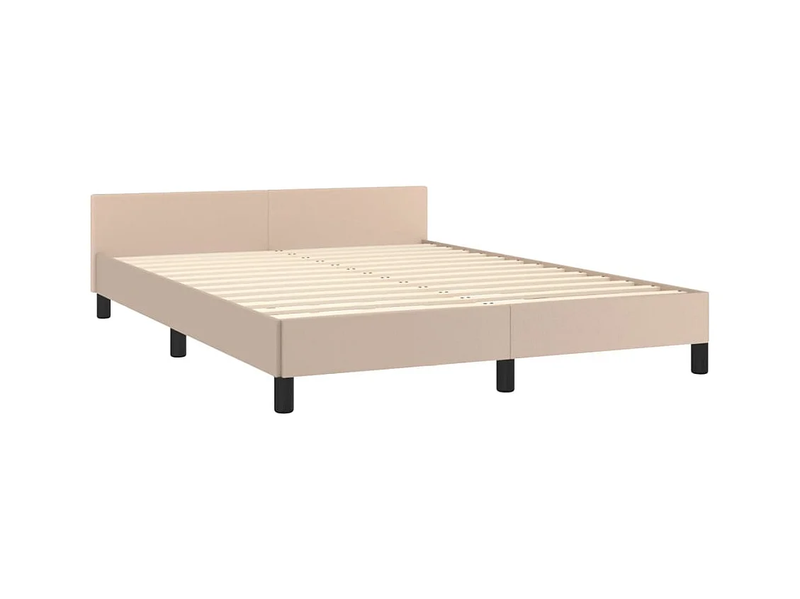 Cadre de lit sans matelas cappuccino 140x200 cm similicuir