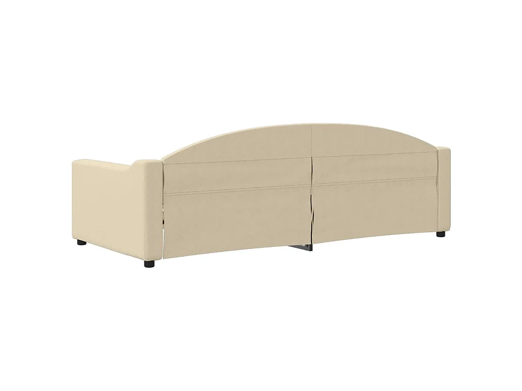 Lit de repos sans matelas crème 90x200 cm tissu