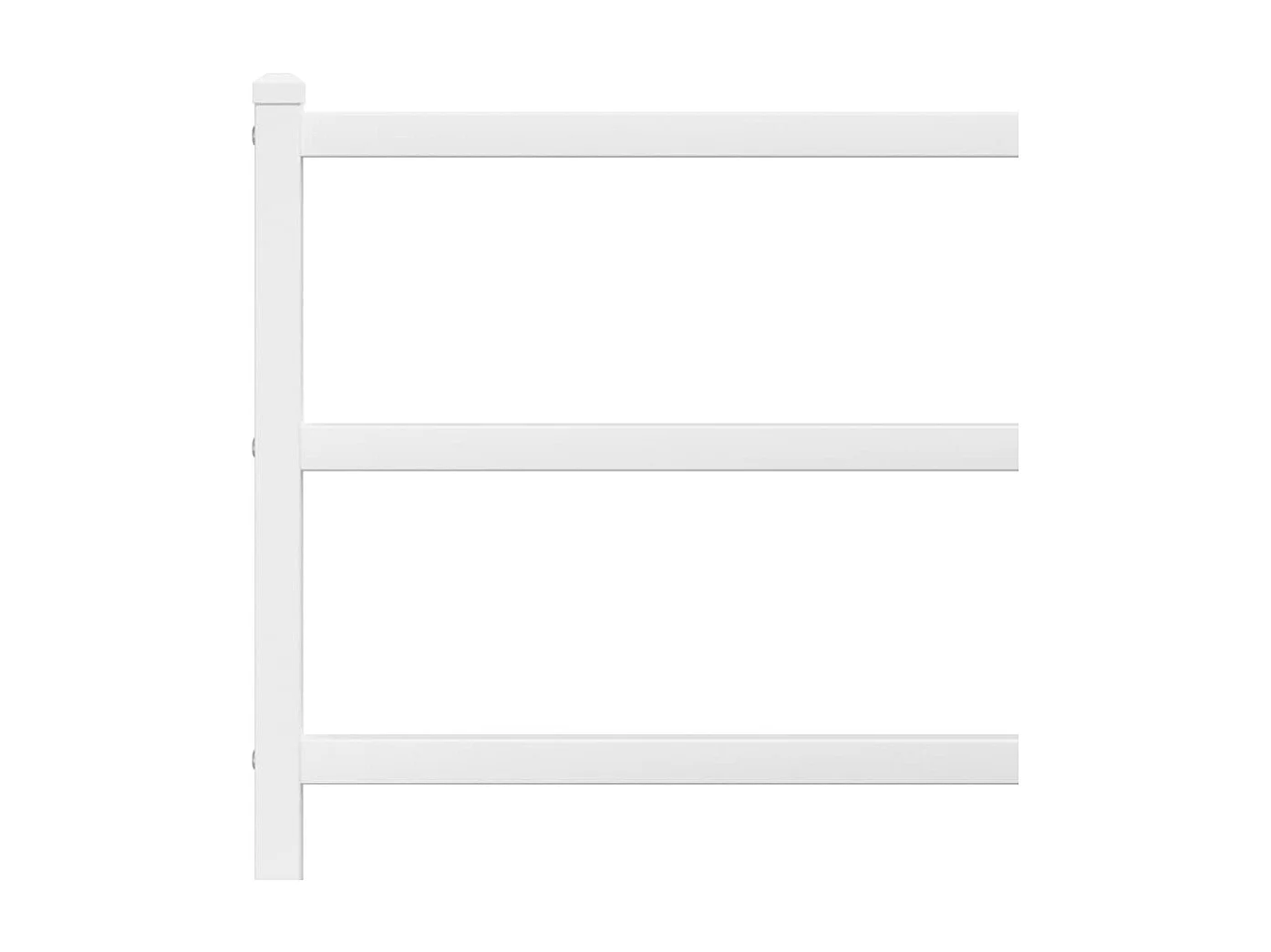 Cadre de lit métal sans matelas avec pied de lit blanc 90x200cm