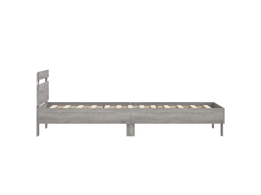 Bedframe met hoofdbord en LED grijs sonoma eikenkleur 90x190 cm