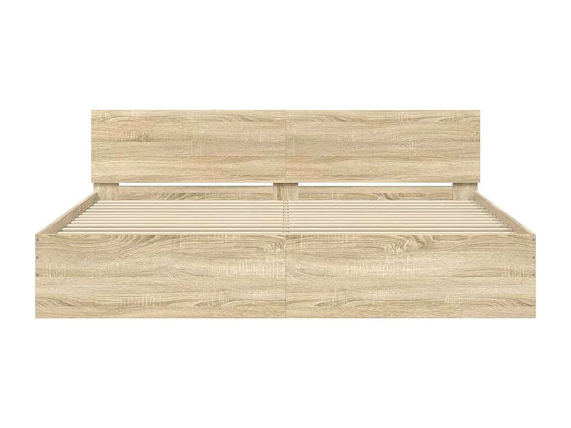 Bedframe met hoofdeinde sonoma eikenkleurig 160x200 cm