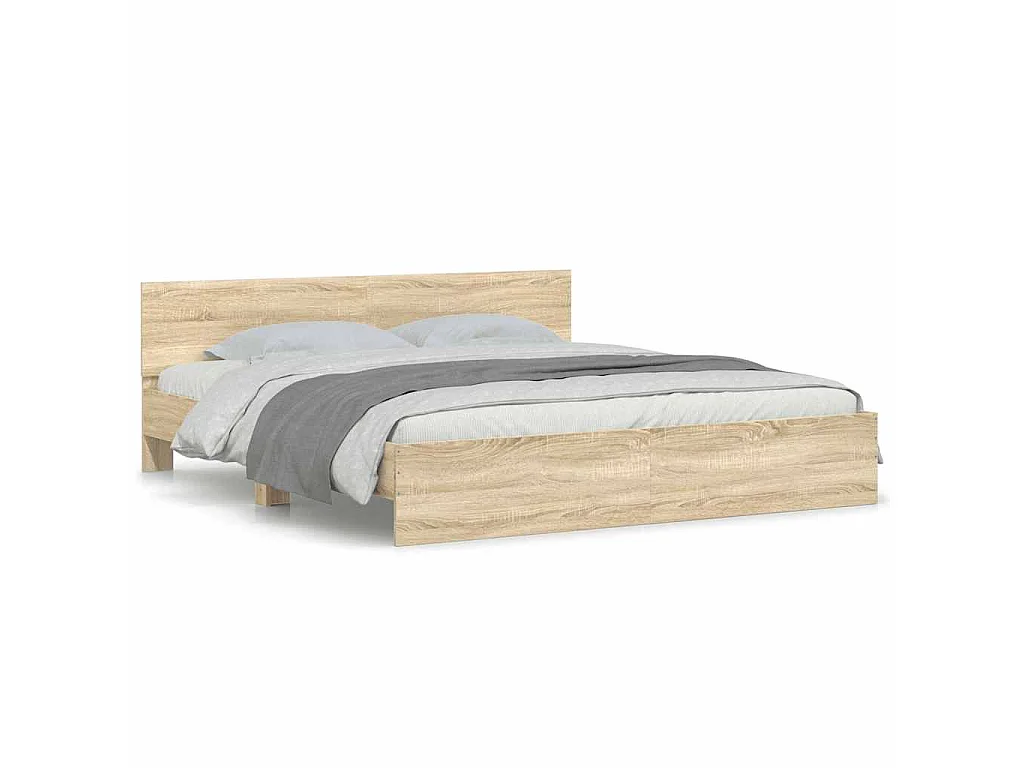 Cadre de lit sans matelas chêne sonoma 160x200 cm