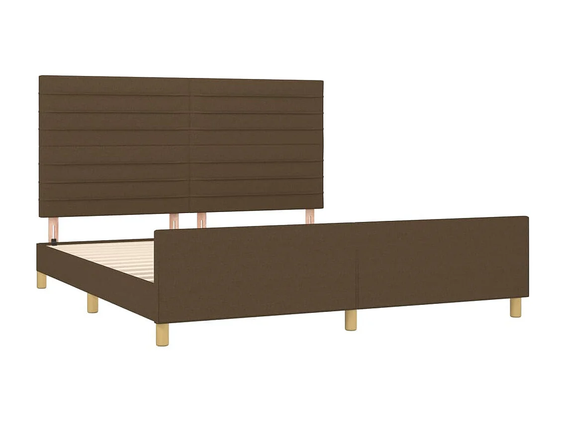 Cadre de lit sans matelas marron foncé 160x200 cm tissu
