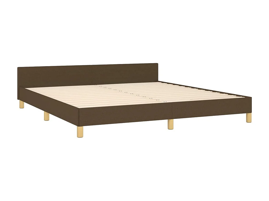 Cadre de lit sans matelas marron foncé 160x200 cm tissu