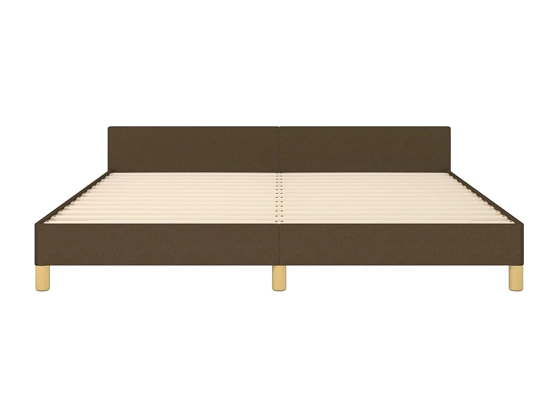 Cadre de lit sans matelas marron foncé 160x200 cm tissu