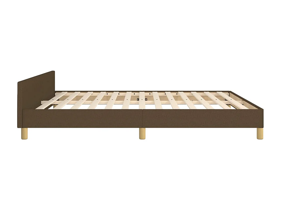 Cadre de lit sans matelas marron foncé 160x200 cm tissu