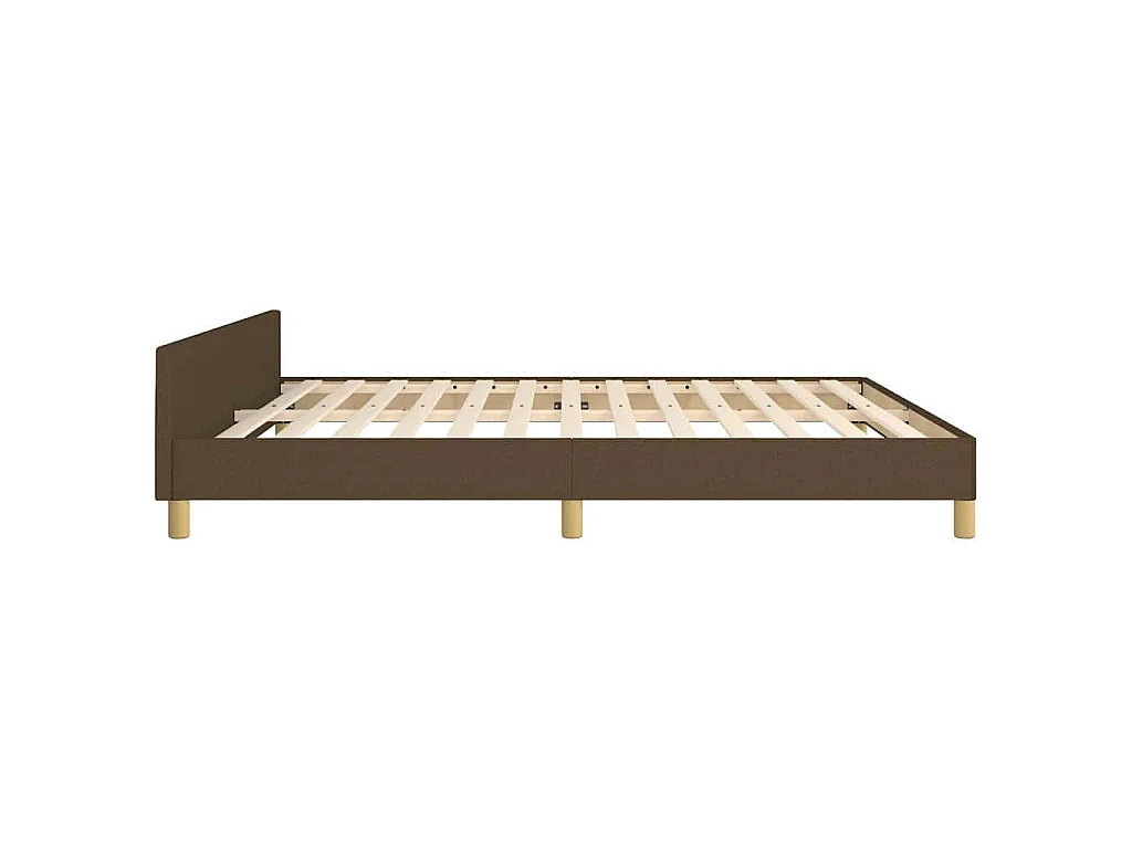 Cadre de lit sans matelas marron foncé 160x200 cm tissu