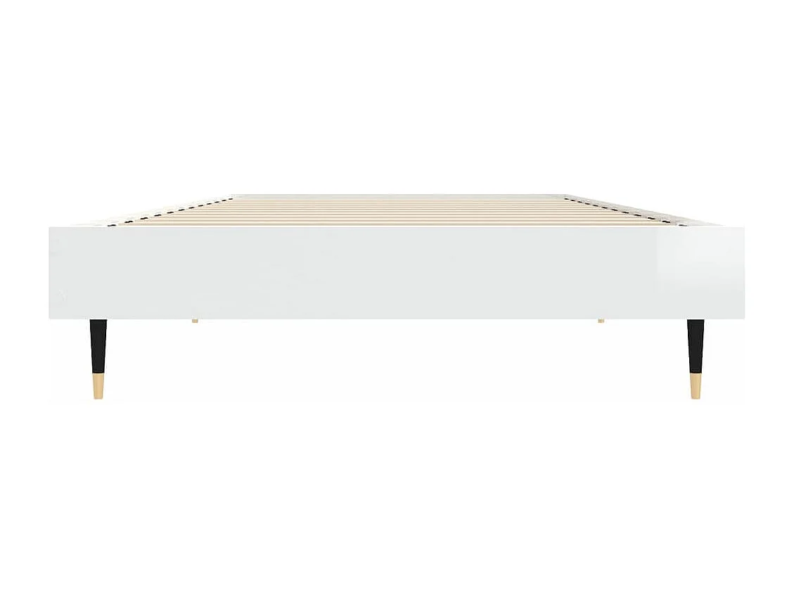 Estrutura cama 75x190 cm derivados de madeira branco brilhante