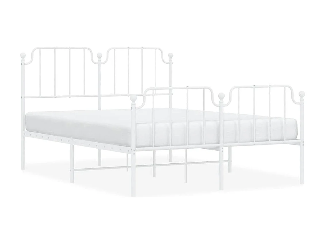 Estructura cama sin colchón con estribo metal blanco 135x190 cm