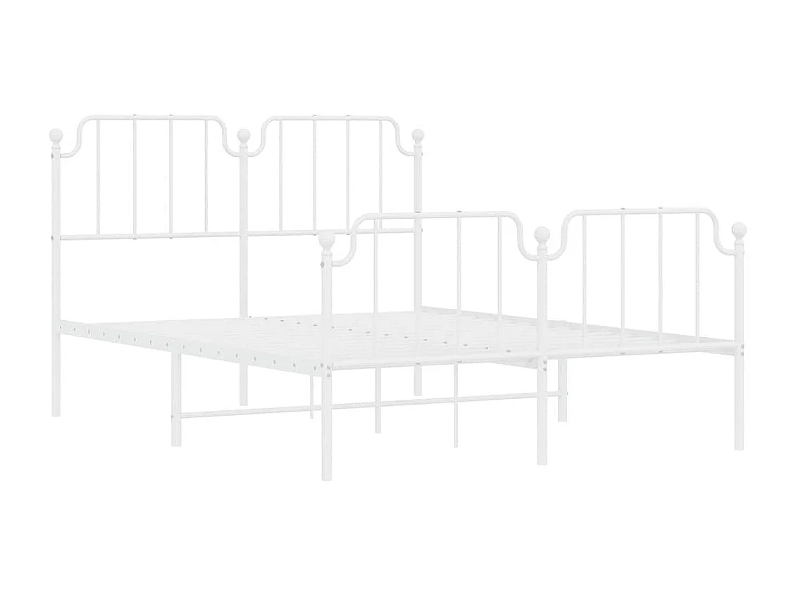 Estructura cama sin colchón con estribo metal blanco 135x190 cm