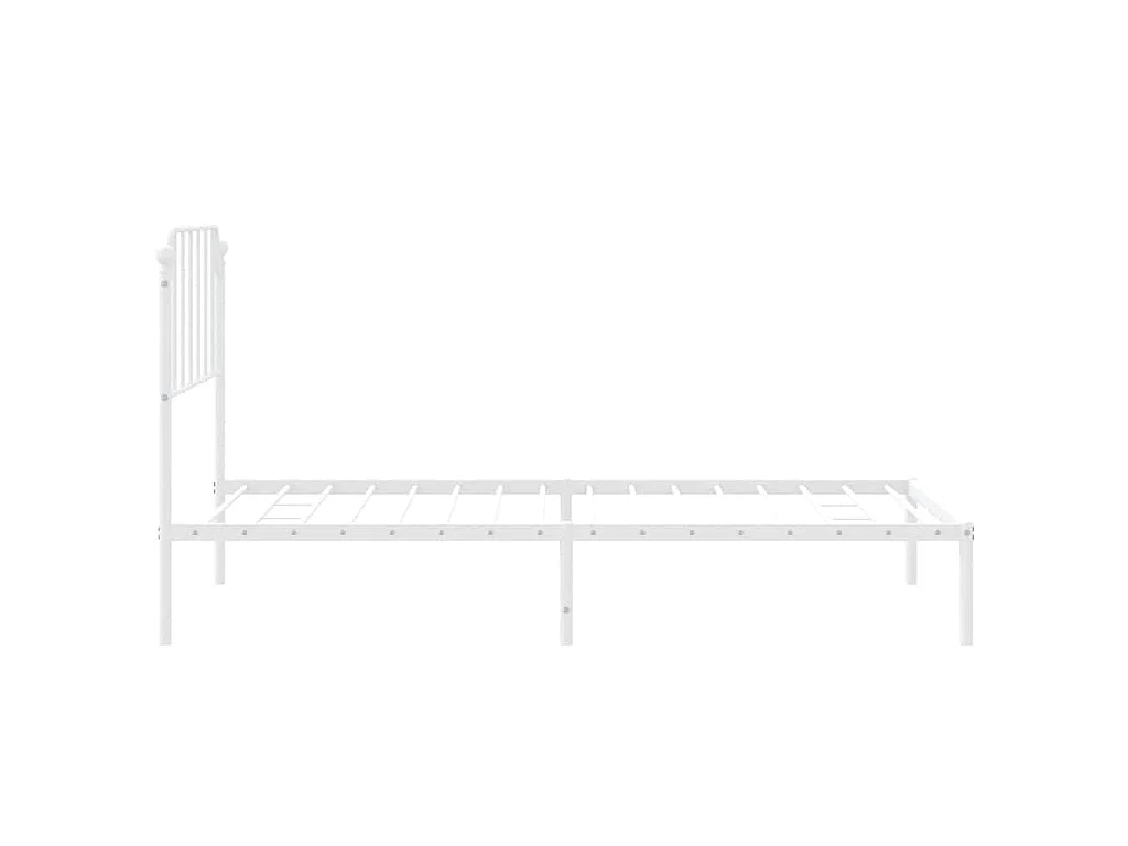 Cadre de lit métal sans matelas et tête de lit blanc 100x200 cm