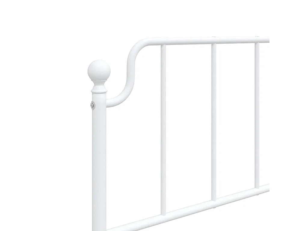 Cadre de lit métal sans matelas et tête de lit blanc 100x200 cm