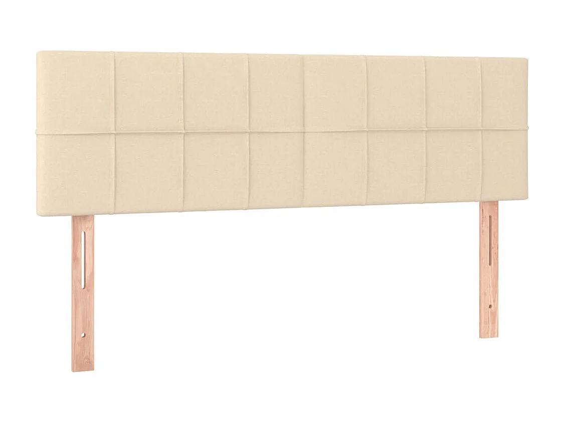 Cama box spring c/ colchão e LED 140x190 cm tecido cor creme