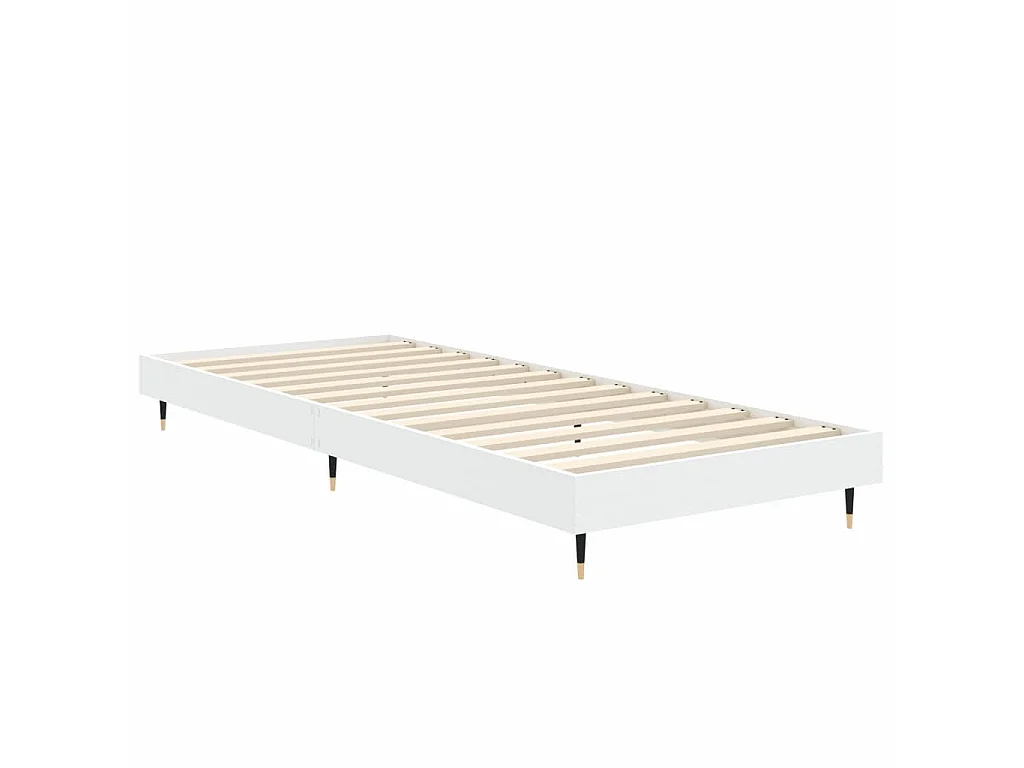 Cadre de lit sans matelas blanc 75x190 cm bois d'ingénierie
