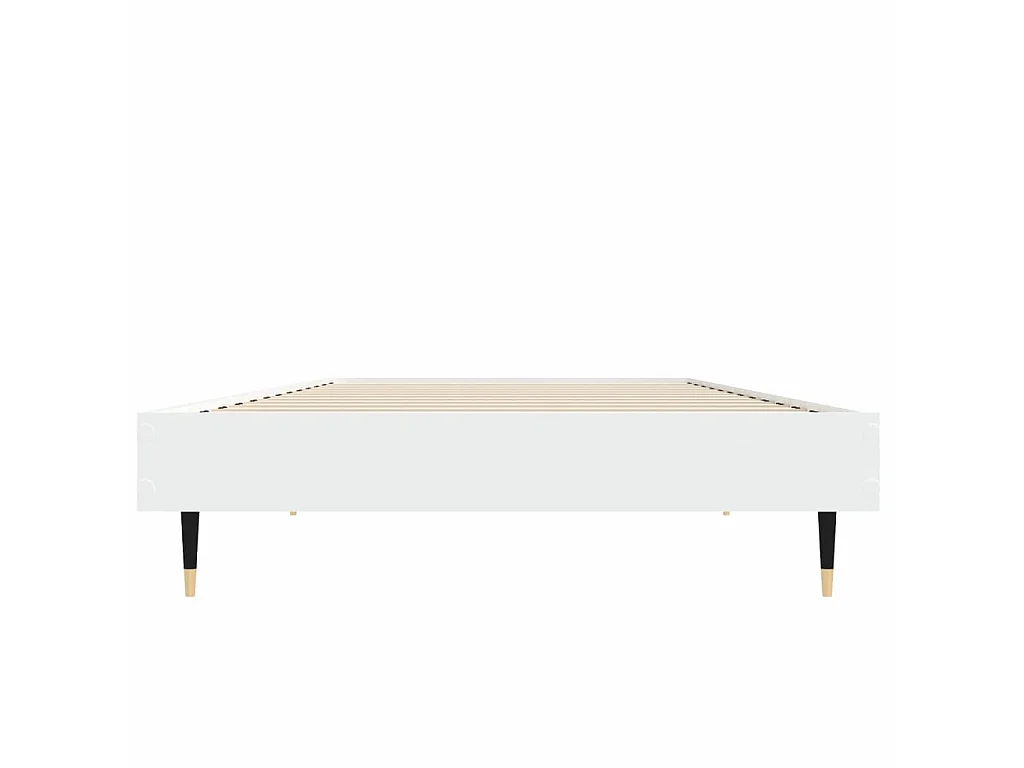 Cadre de lit sans matelas blanc 75x190 cm bois d'ingénierie