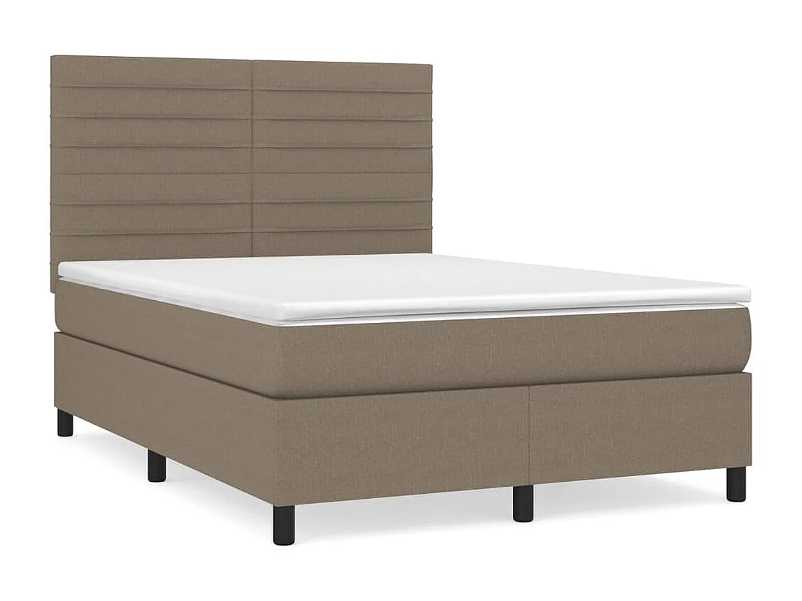 Boxspring met matras stof taupe 140x200 cm