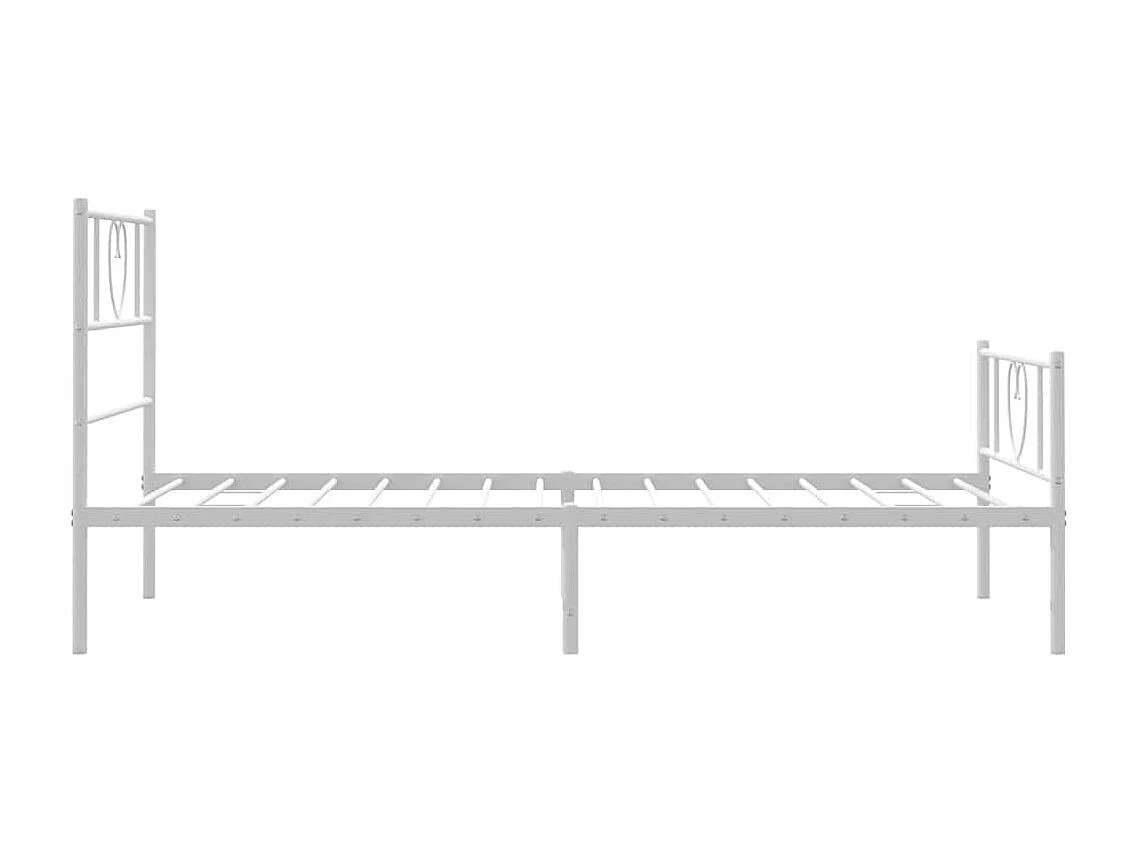 Estrutura de cama com cabeceira e pés 100x190 cm metal branco