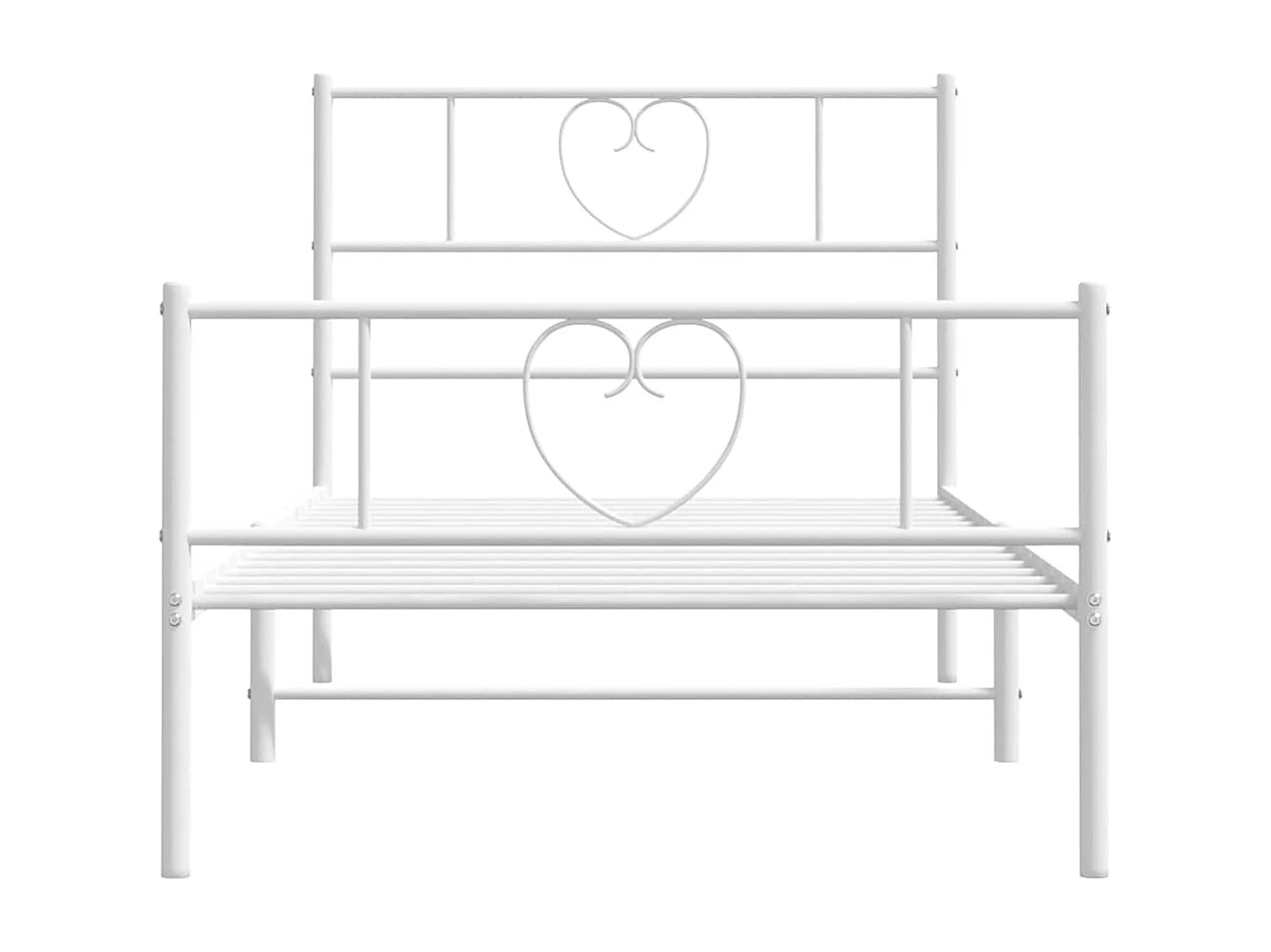 Giroletto con Testiera e Pediera Metallo Bianco 100x190 cm