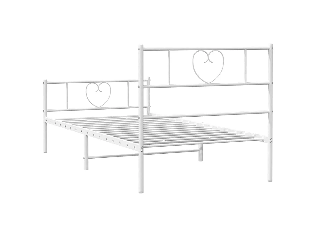 Bedframe met hoofd- en voeteneinde metaal wit 100x190 cm