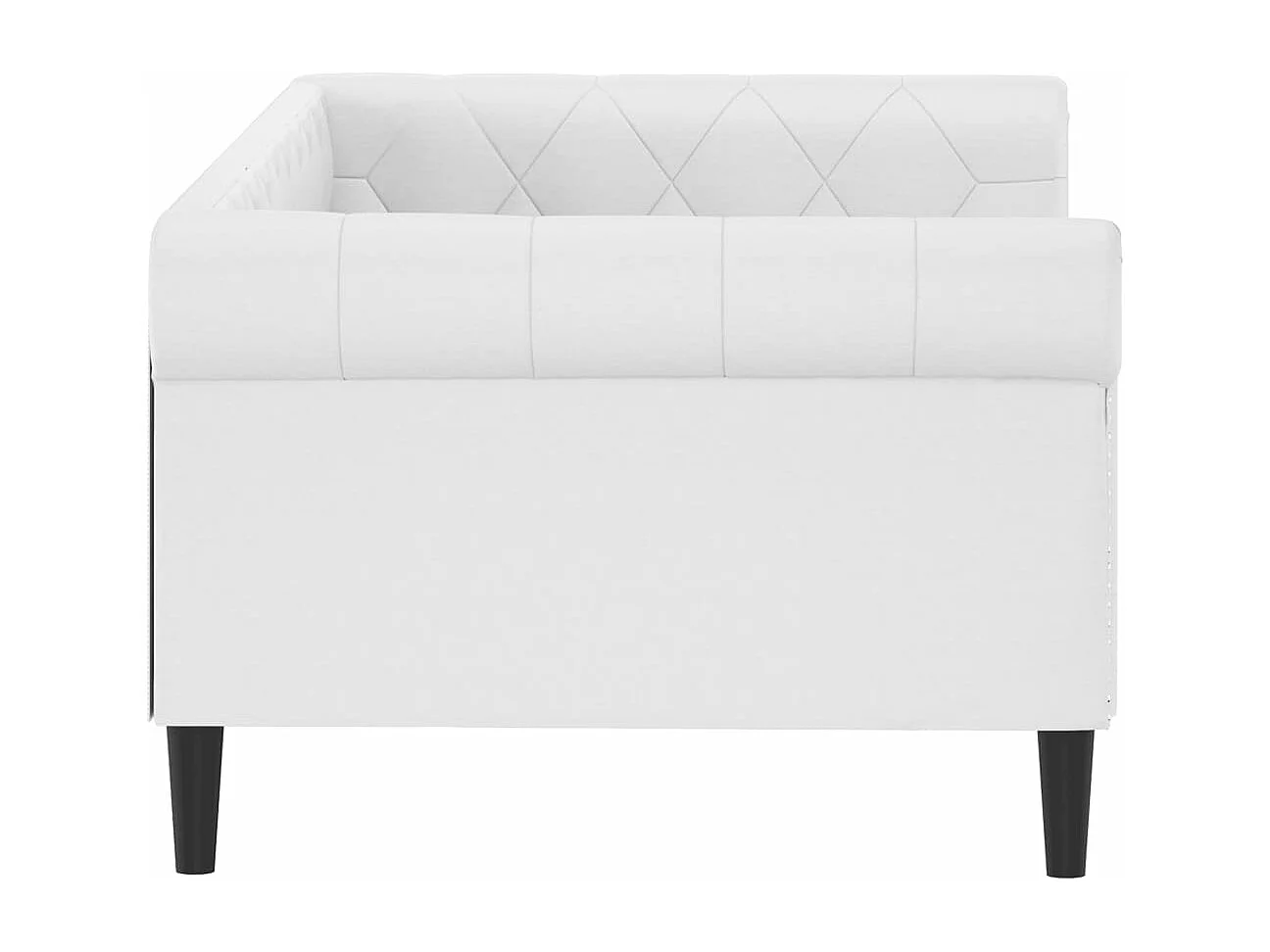 Lit de jour sans matelas blanc 90x200 cm similicuir