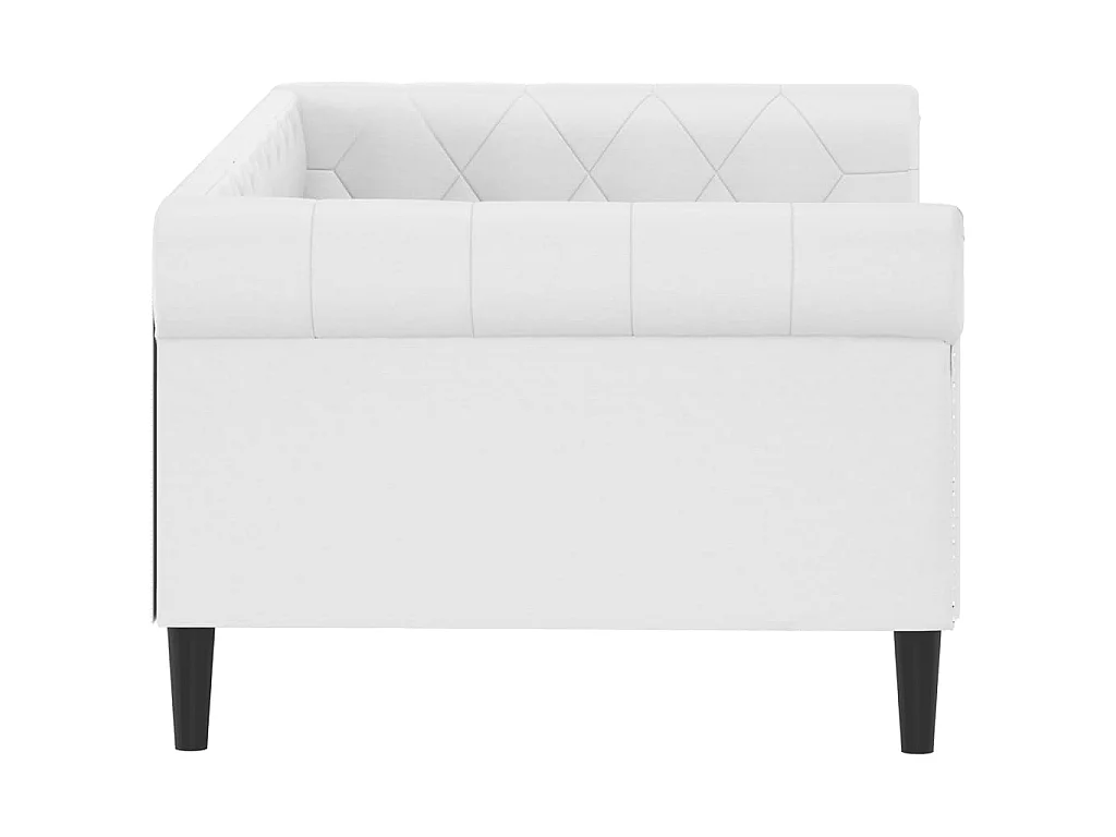 Sofá cama sin colchón cuero sintético blanco 90x200 cm