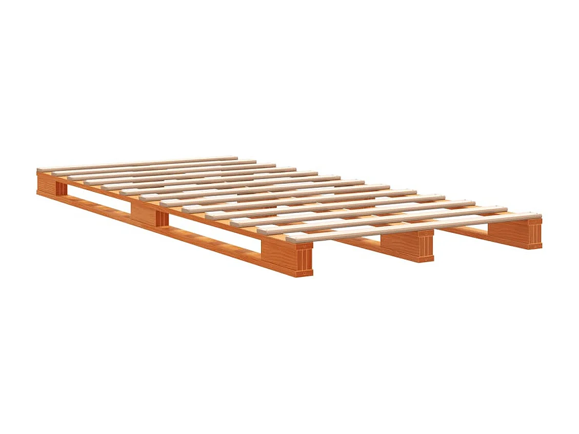 Palletbed massief grenenhout wasbruin 90x200 cm