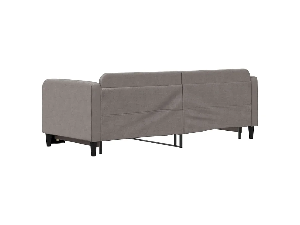Lit de jour avec gigogne sans matelas taupe 80x200 cm