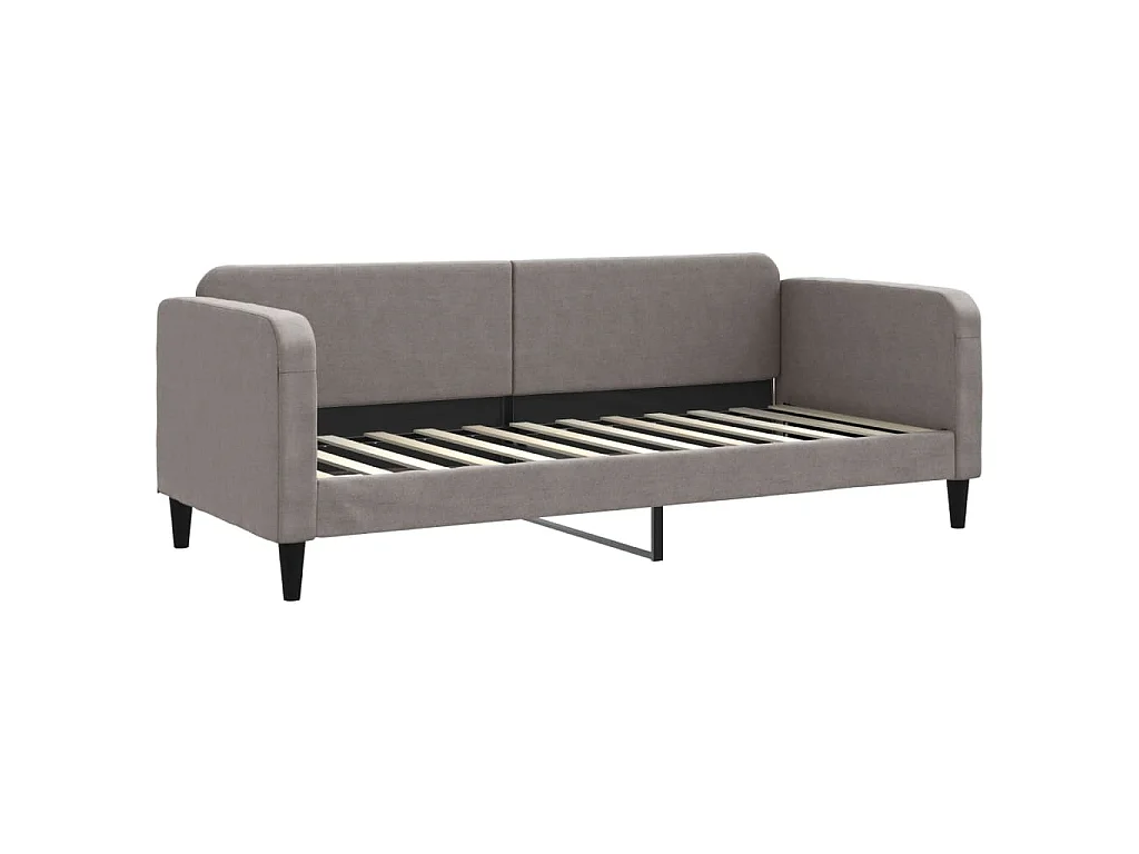Lit de jour avec gigogne sans matelas taupe 80x200 cm