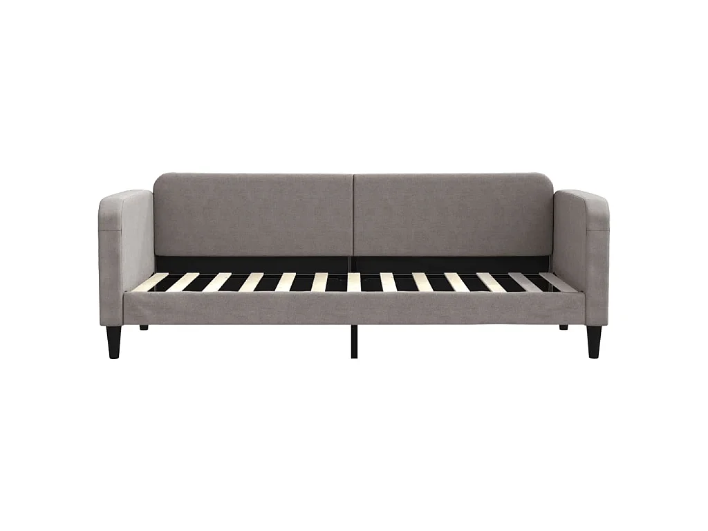 Lit de jour avec gigogne sans matelas taupe 80x200 cm