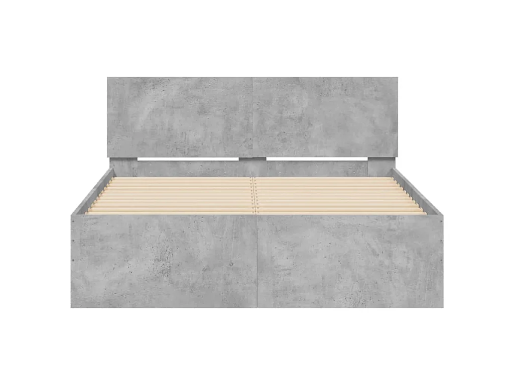 Cadre de lit sans matelas gris béton 120x200 cm